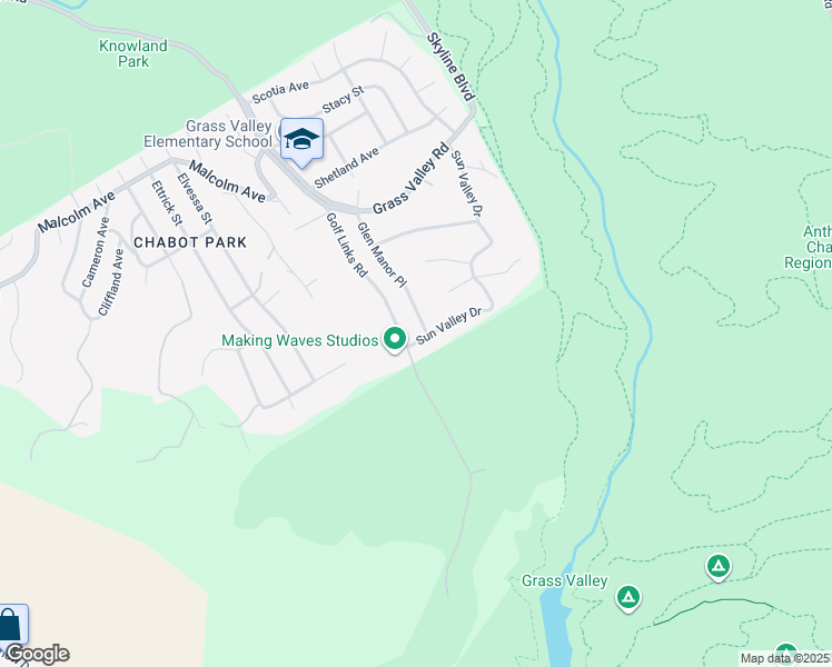 map of restaurants, bars, coffee shops, grocery stores, and more near 11370 Golf Links Road in Oakland