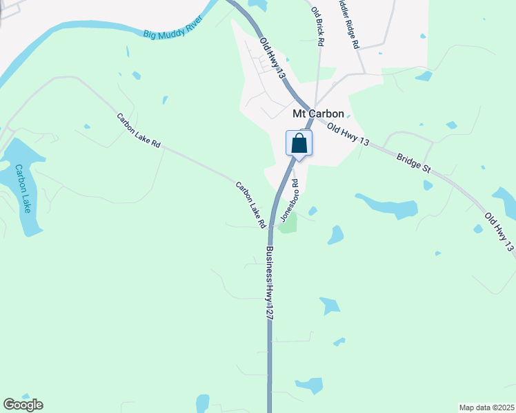 map of restaurants, bars, coffee shops, grocery stores, and more near 1-465 Carbon Lake Road in Murphysboro