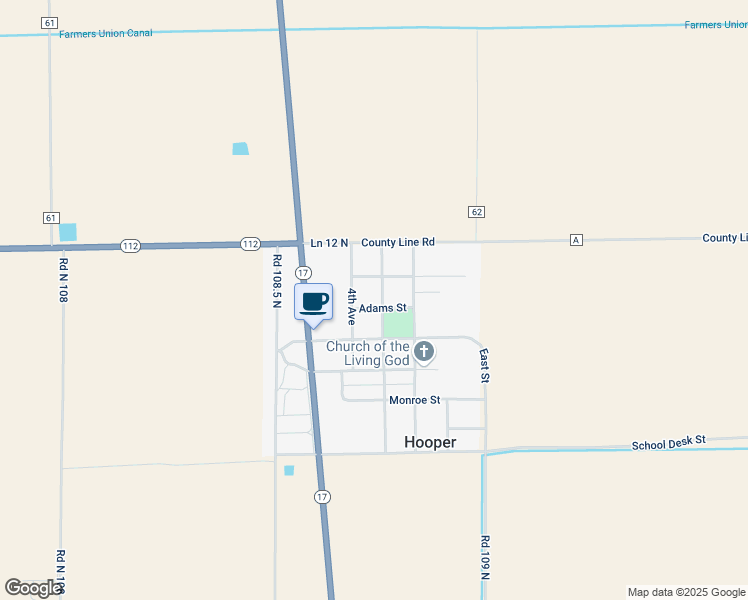 map of restaurants, bars, coffee shops, grocery stores, and more near 8665 Adams Street in Hooper