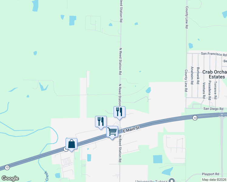 map of restaurants, bars, coffee shops, grocery stores, and more near 955-1799 North Reed Station Road in Carbondale