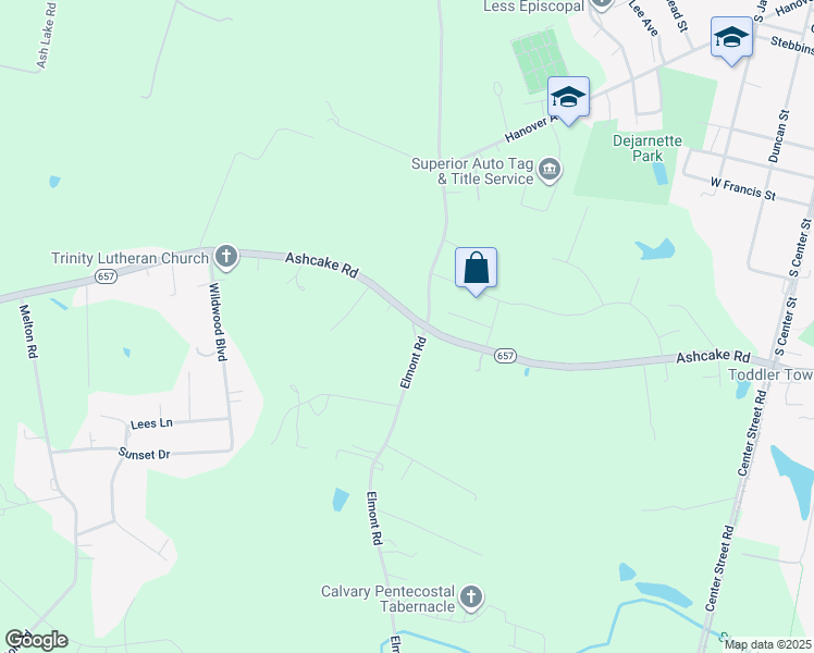 map of restaurants, bars, coffee shops, grocery stores, and more near 11397 Ashcake Road in Ashland