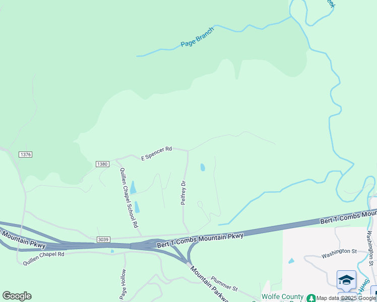 map of restaurants, bars, coffee shops, grocery stores, and more near Quillen Chapel School Road in Campton