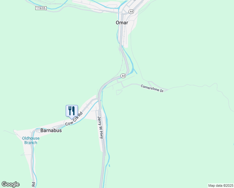 map of restaurants, bars, coffee shops, grocery stores, and more near 175 Hairston Hill Road in Omar
