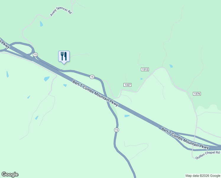map of restaurants, bars, coffee shops, grocery stores, and more near Quillen Chapel Road in Campton