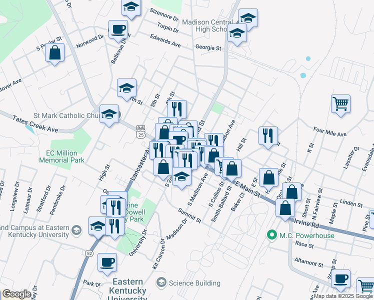 map of restaurants, bars, coffee shops, grocery stores, and more near 62 North 2nd Street in Richmond