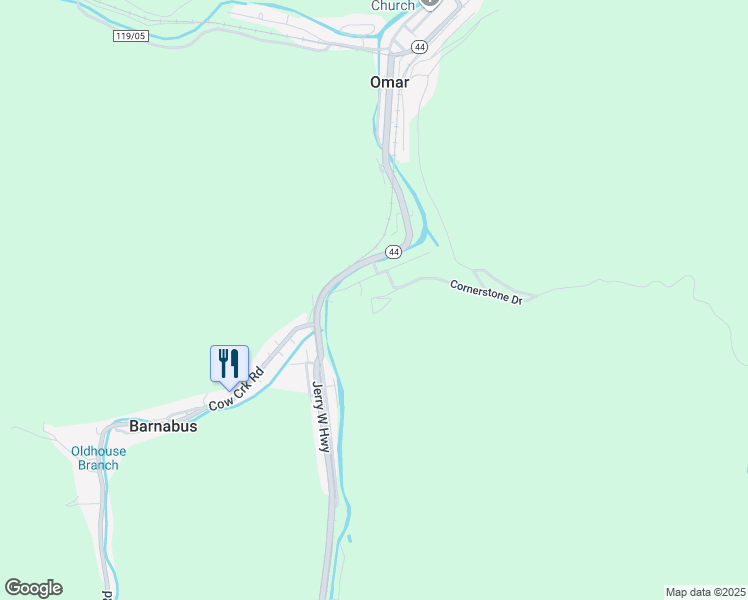 map of restaurants, bars, coffee shops, grocery stores, and more near 175 Hairston Hill Road in Omar