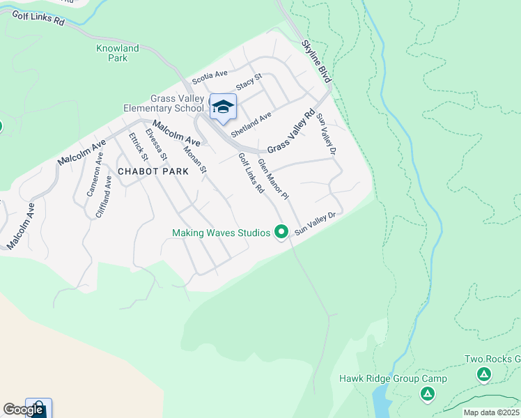 map of restaurants, bars, coffee shops, grocery stores, and more near 11255 Golf Links Road in Oakland