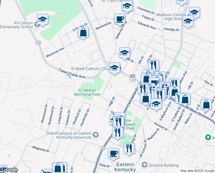 map of restaurants, bars, coffee shops, grocery stores, and more near 150 Parrish Avenue in Richmond