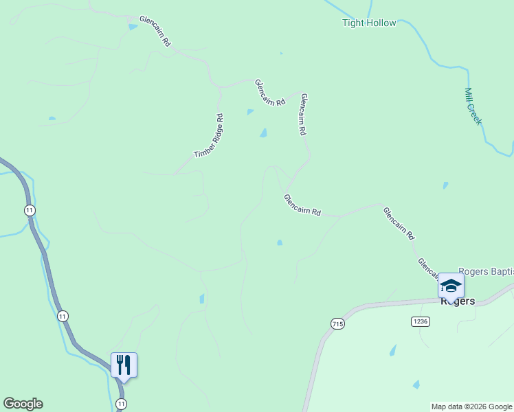 map of restaurants, bars, coffee shops, grocery stores, and more near Left Fork Rogers Road in Campton