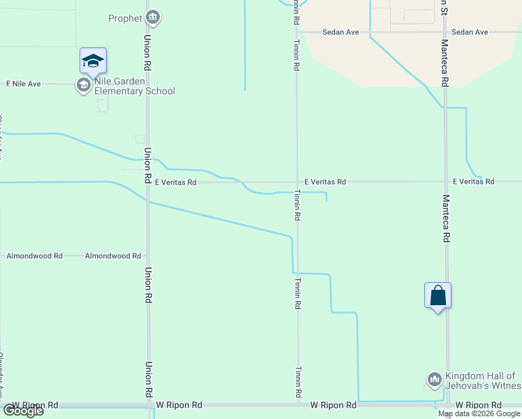 map of restaurants, bars, coffee shops, grocery stores, and more near 23131 Tinnin Road in Manteca