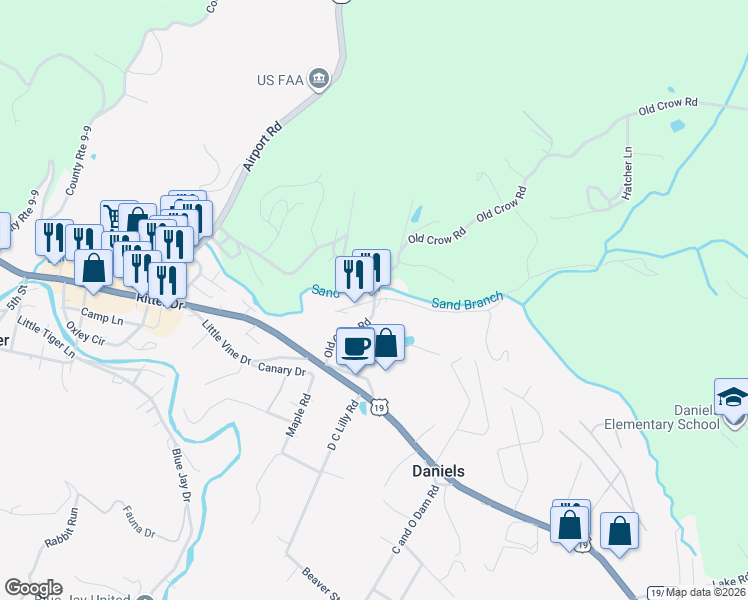 map of restaurants, bars, coffee shops, grocery stores, and more near 150-198 N Beaver Ln in Beaver