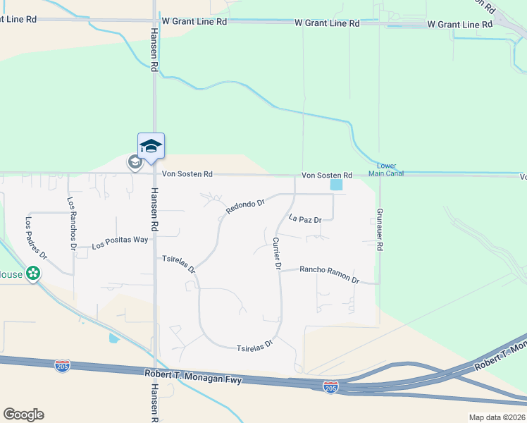 map of restaurants, bars, coffee shops, grocery stores, and more near 15948 Redondo Drive in Tracy