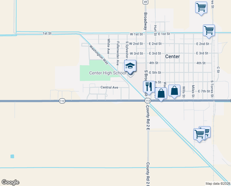 map of restaurants, bars, coffee shops, grocery stores, and more near 8 Valle Vista Resub in Center