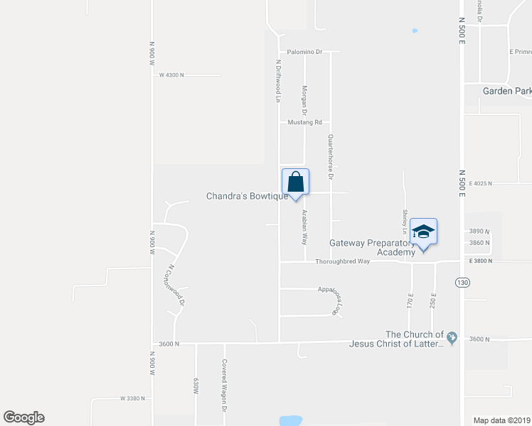 map of restaurants, bars, coffee shops, grocery stores, and more near 3945 North Driftwood Lane in Enoch