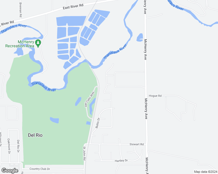 map of restaurants, bars, coffee shops, grocery stores, and more near 7438 Spy Glass Drive in Modesto