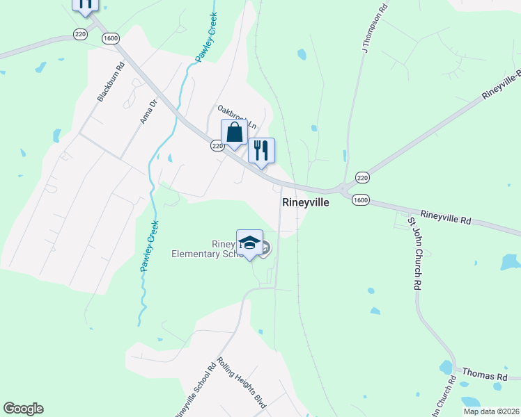 map of restaurants, bars, coffee shops, grocery stores, and more near 71 Rineyville School Road in Rineyville