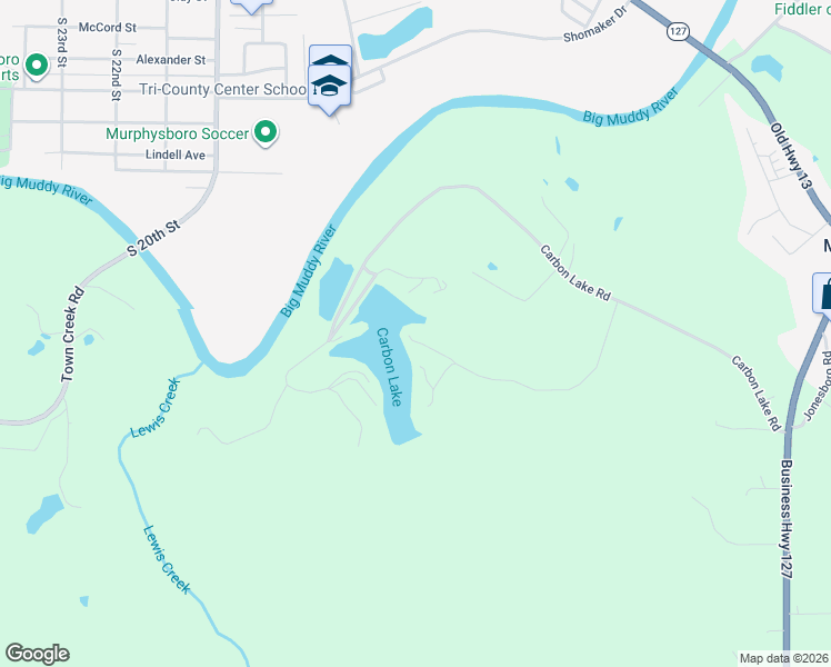 map of restaurants, bars, coffee shops, grocery stores, and more near 1 Boyer Road in Murphysboro