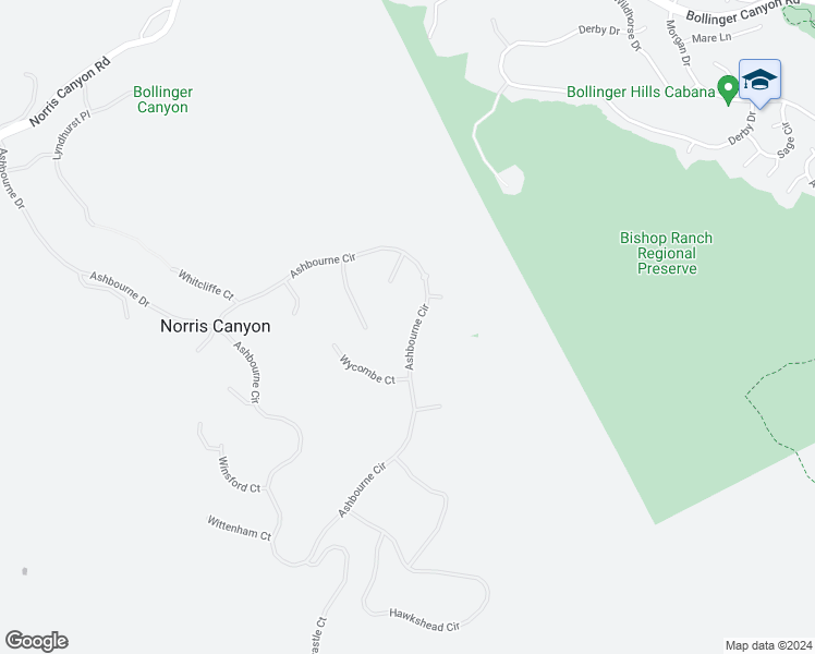 map of restaurants, bars, coffee shops, grocery stores, and more near 3394 Ashbourne Circle in San Ramon
