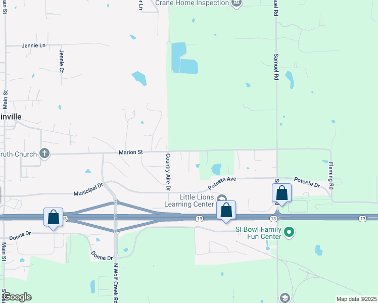 map of restaurants, bars, coffee shops, grocery stores, and more near 1300 Charles Avenue in Carterville