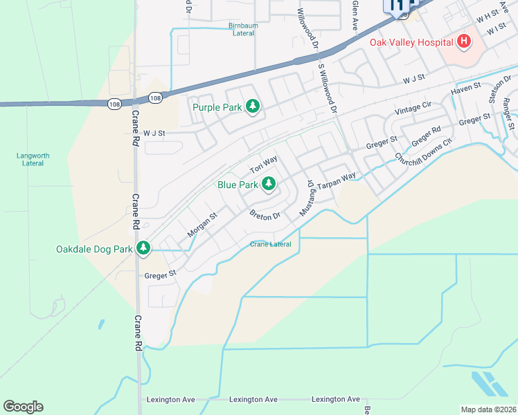 map of restaurants, bars, coffee shops, grocery stores, and more near 2391 Breton Drive in Oakdale