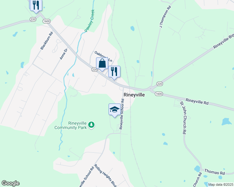 map of restaurants, bars, coffee shops, grocery stores, and more near 71 Rineyville School Road in Rineyville