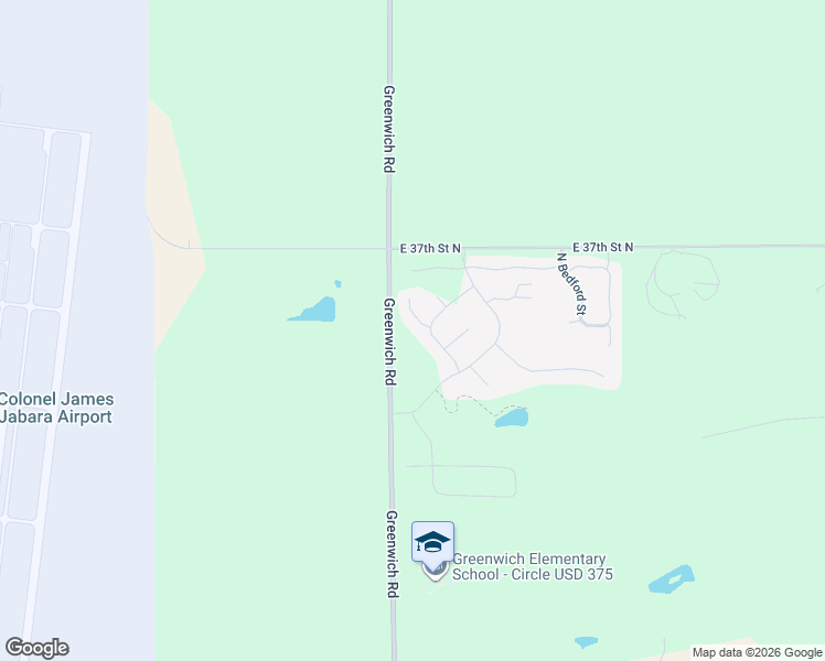 map of restaurants, bars, coffee shops, grocery stores, and more near 3182 North Greenwich Road in Wichita
