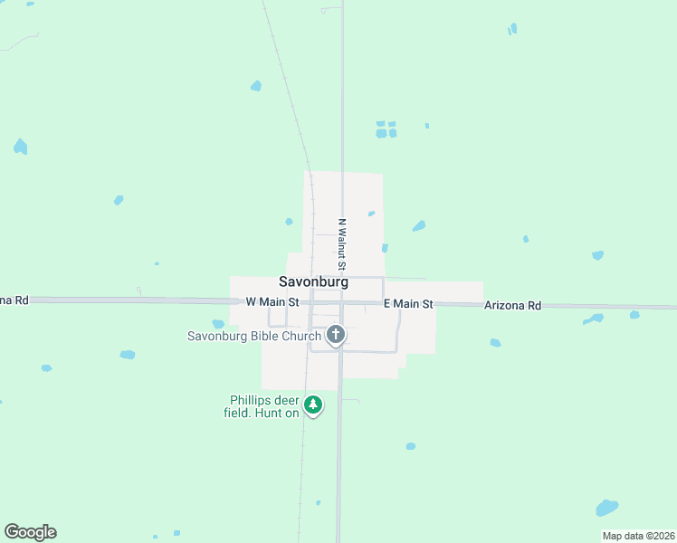 map of restaurants, bars, coffee shops, grocery stores, and more near 102 North Walnut Street in Savonburg