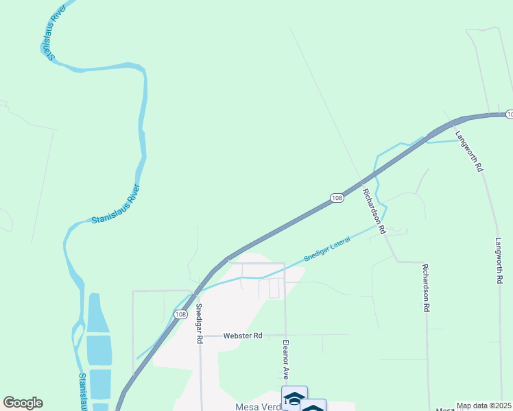 map of restaurants, bars, coffee shops, grocery stores, and more near 4807 California 108 in Oakdale