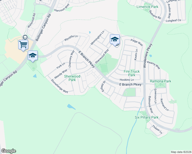 map of restaurants, bars, coffee shops, grocery stores, and more near in San Ramon