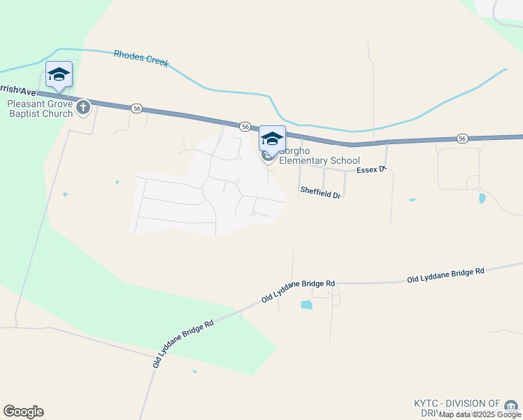 map of restaurants, bars, coffee shops, grocery stores, and more near 5321 Summercrest Drive in Owensboro