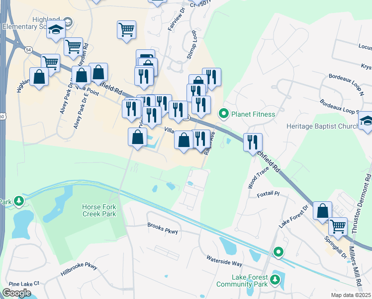 map of restaurants, bars, coffee shops, grocery stores, and more near 3440 Villa Point in Owensboro