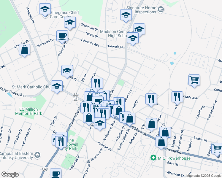 map of restaurants, bars, coffee shops, grocery stores, and more near 262 North 2nd Street in Richmond