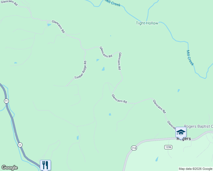 map of restaurants, bars, coffee shops, grocery stores, and more near Left Fork Rogers Road in Campton