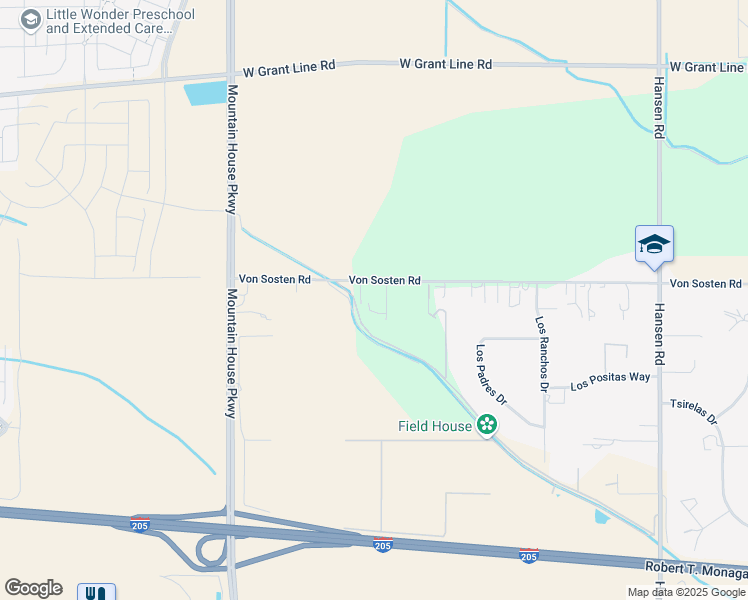 map of restaurants, bars, coffee shops, grocery stores, and more near 17500 Von Sosten Road in Tracy