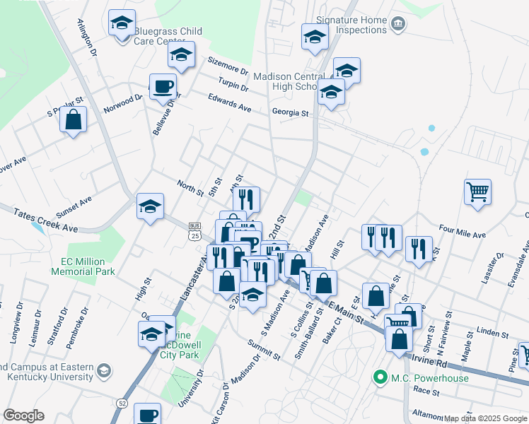 map of restaurants, bars, coffee shops, grocery stores, and more near 262 North 2nd Street in Richmond