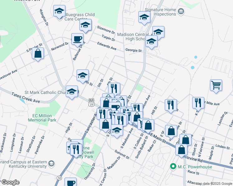 map of restaurants, bars, coffee shops, grocery stores, and more near 316 Glyndon Avenue in Richmond