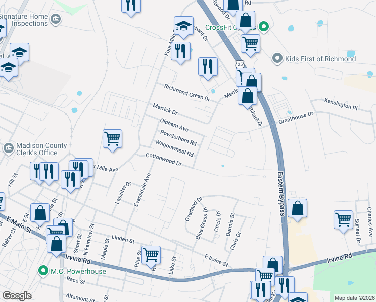 map of restaurants, bars, coffee shops, grocery stores, and more near 708 Bonanza Road in Richmond