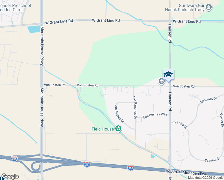 map of restaurants, bars, coffee shops, grocery stores, and more near 17146 Von Sosten Road in Tracy