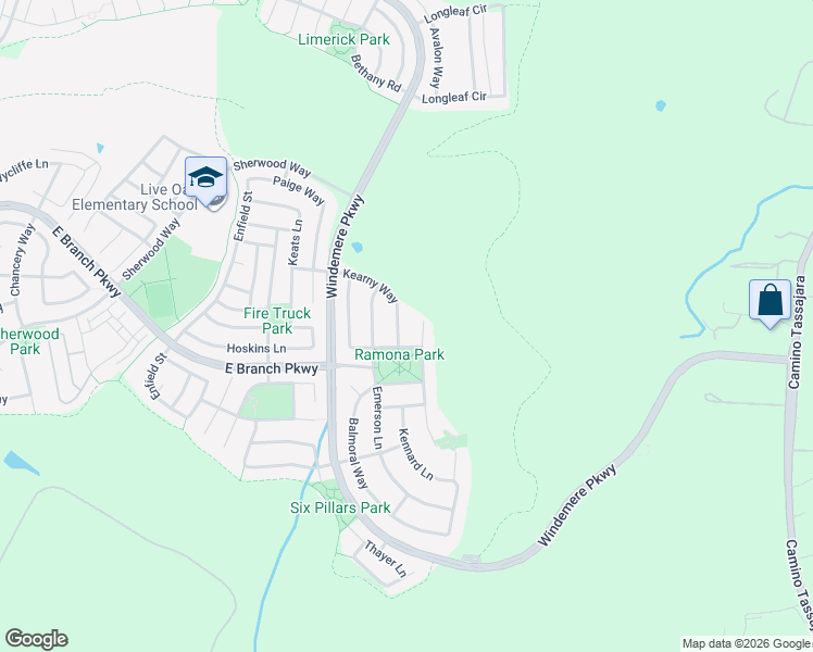map of restaurants, bars, coffee shops, grocery stores, and more near 6183 Kearny Way in San Ramon