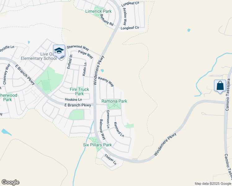map of restaurants, bars, coffee shops, grocery stores, and more near 6183 Kearny Way in San Ramon
