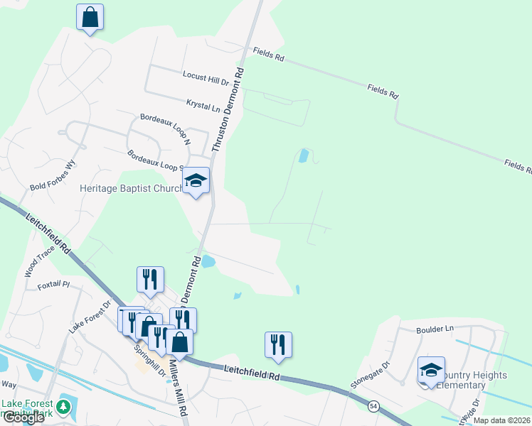 map of restaurants, bars, coffee shops, grocery stores, and more near 3515-4285 Honeysuckle Lane in Owensboro