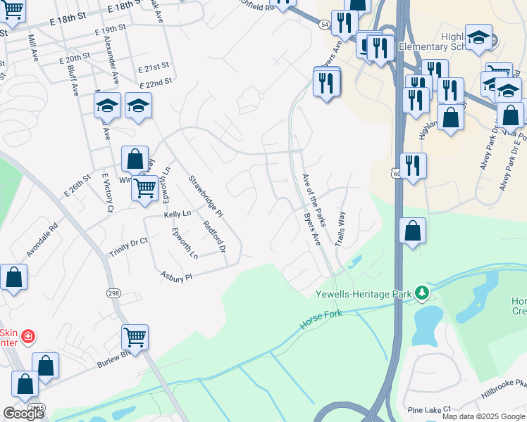 map of restaurants, bars, coffee shops, grocery stores, and more near 2717 Summer Point Ct in Owensboro