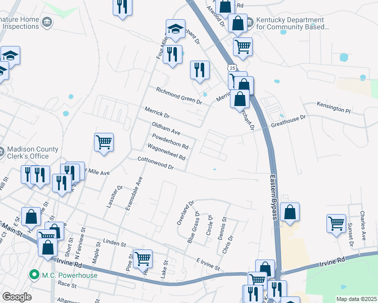 map of restaurants, bars, coffee shops, grocery stores, and more near 708 Bonanza Road in Richmond