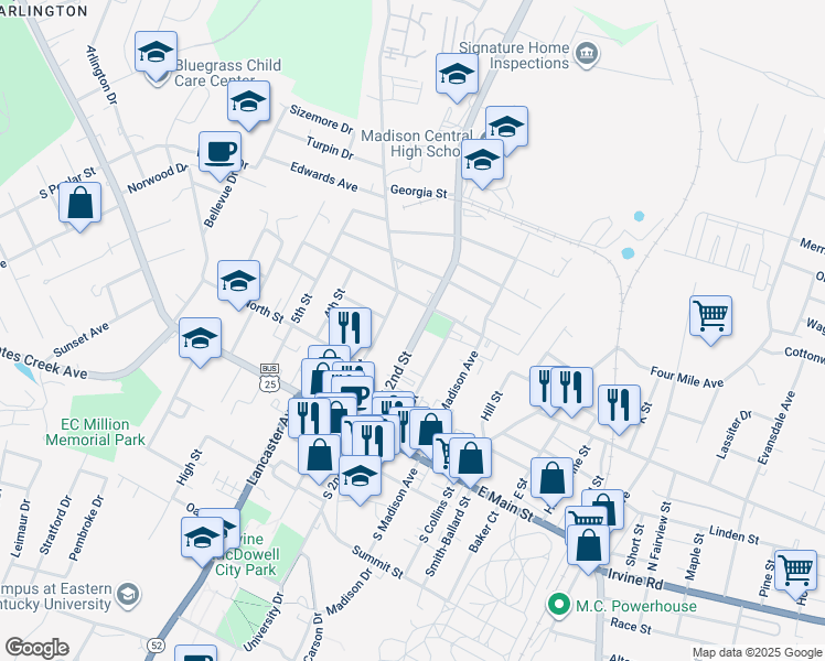 map of restaurants, bars, coffee shops, grocery stores, and more near 262 North 2nd Street in Richmond