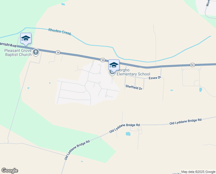 map of restaurants, bars, coffee shops, grocery stores, and more near 5377 Meadow Run Drive in Owensboro