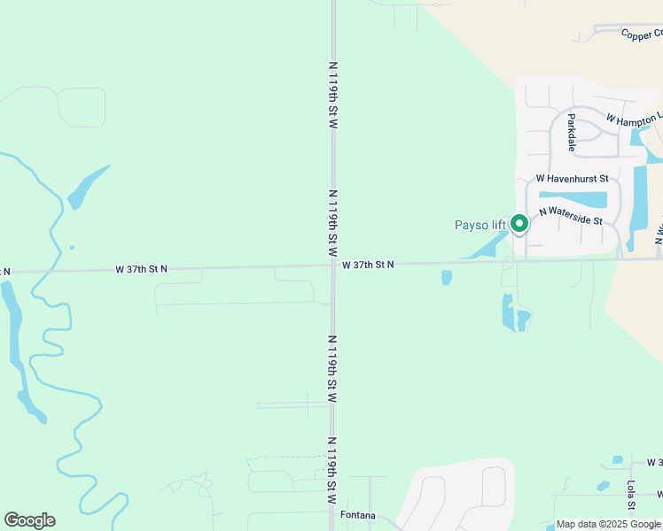 map of restaurants, bars, coffee shops, grocery stores, and more near 12000 West 37th Street North in Maize