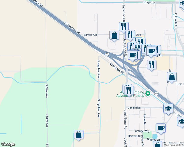 map of restaurants, bars, coffee shops, grocery stores, and more near in Ripon