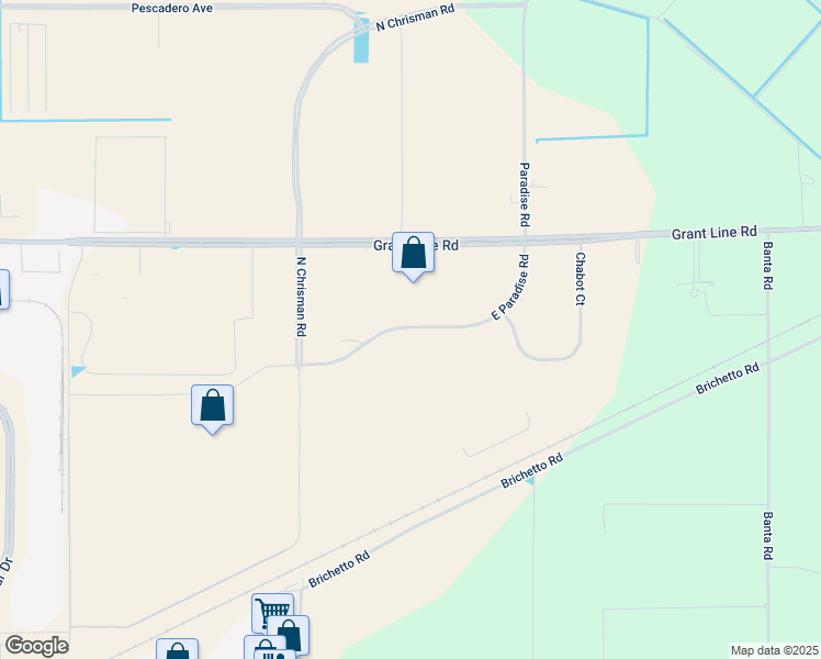 map of restaurants, bars, coffee shops, grocery stores, and more near East Paradise Road in Tracy