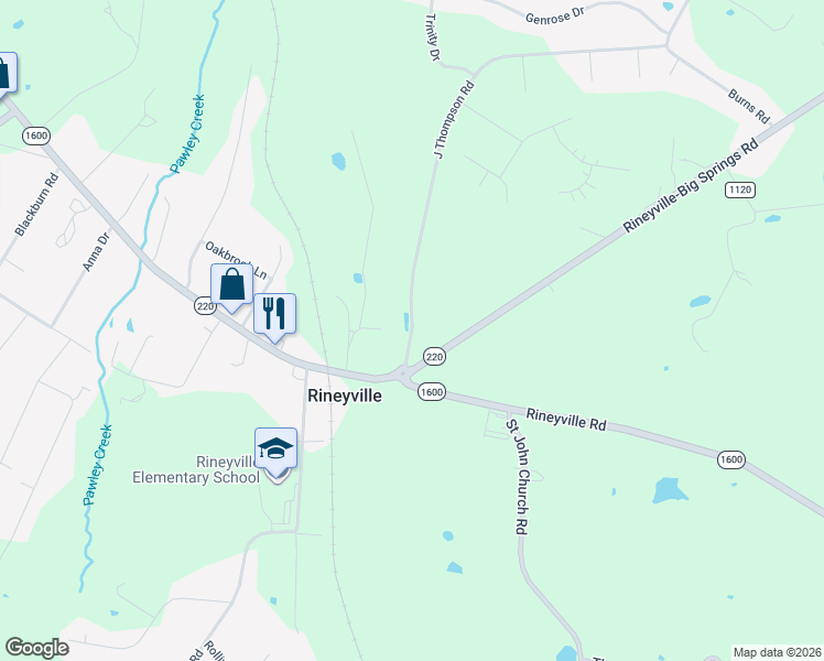 map of restaurants, bars, coffee shops, grocery stores, and more near 2-360 Thompson Rd in Rineyville