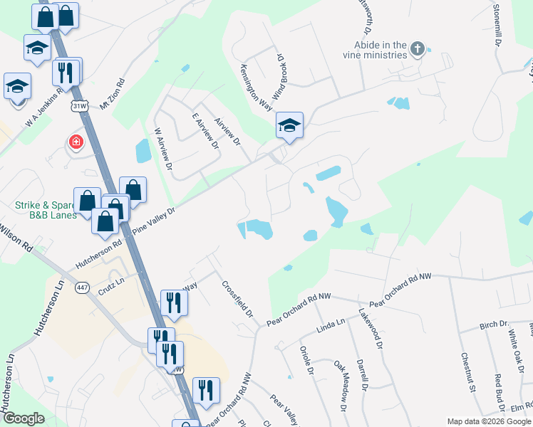 map of restaurants, bars, coffee shops, grocery stores, and more near 2400 Birkdale Way in Elizabethtown